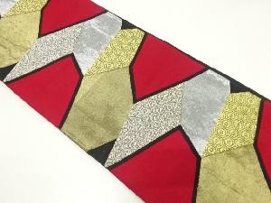 アンティーク　石畳に古典柄模様織出し袋帯（着用可）